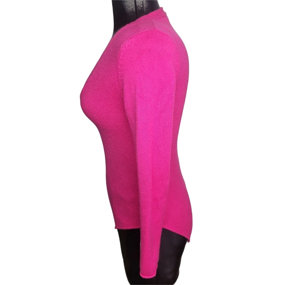 Zara Magenta Pink V-neck Knit Sweater Bodysuit Size M - Picture 4 of 6